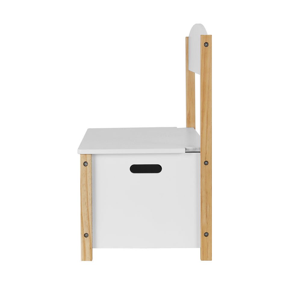 Imperial Homes 2-in-1 wooden toy storage with white box and natural wood frame for kids