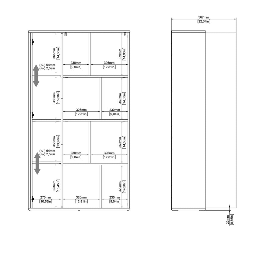 Maze Bookcase With 1 Door
