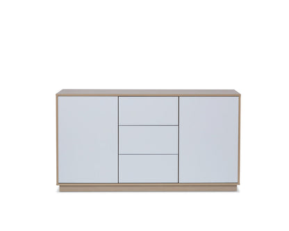 Imperial Homes coastal buffet sideboard with white doors and natural wood frame for stylish storage