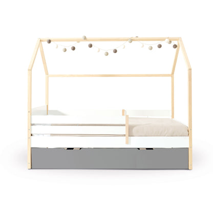 Imperial Homes House Teepee Bed with wooden frame and decorative string lights for kids