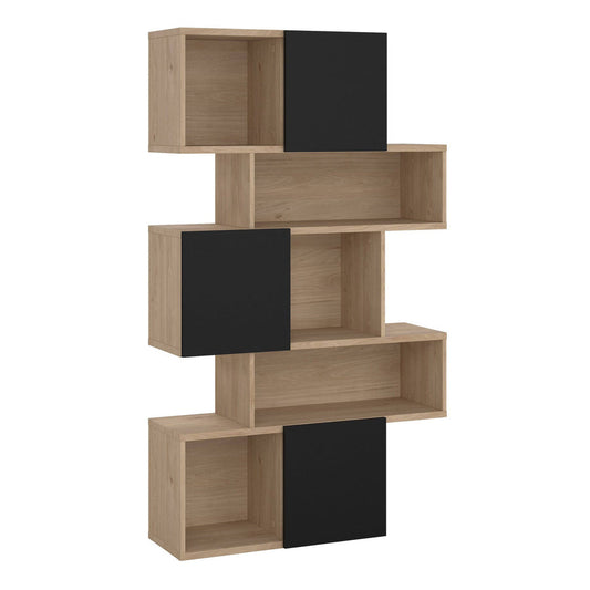 Maze Bookcase - Oak & Black