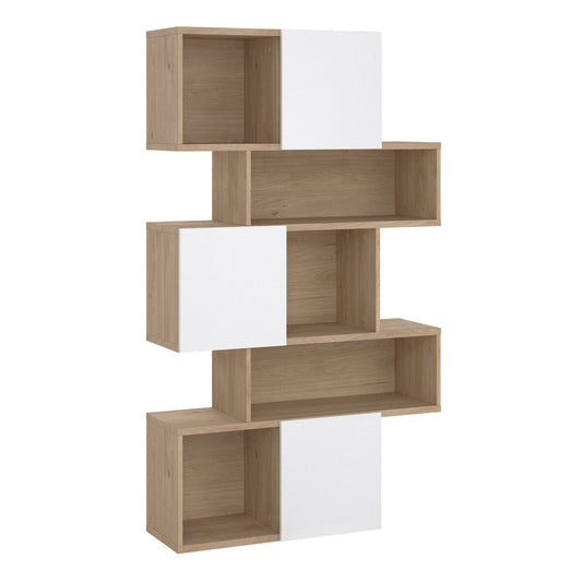 Maze Bookcase- Oak & White